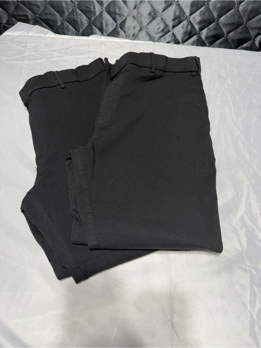 Men's Slim Fit Black Pants with Stretch Waistband - 38x29‎ Two Pairs